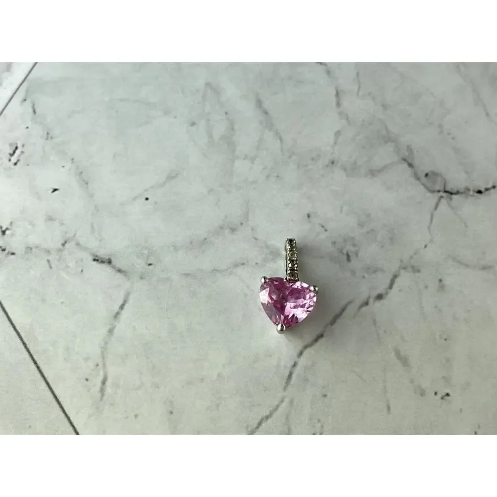 925 Sterling Silver Morganite and CZ 